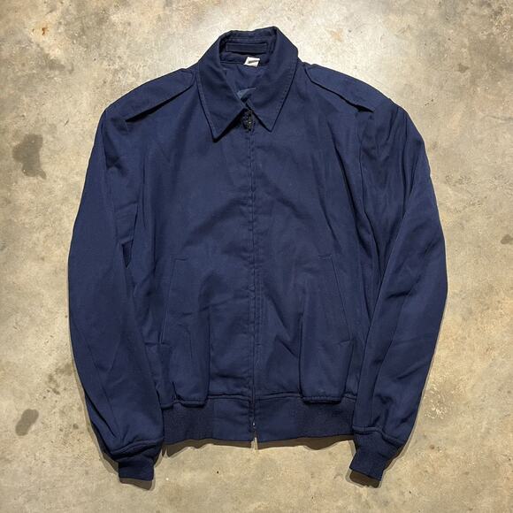 Vintage 80s US Air Force Navy Wool Bomber Jacket - Picture 1 of 3